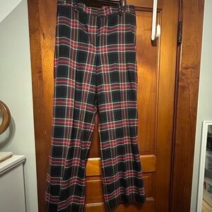 Talbots plaid wide leg pants, worn twice, wool blend, 8.